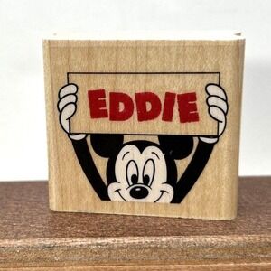 Name EDDIE Disney Mickey Mouse Paper Company‎ Wood Rubber Stamp